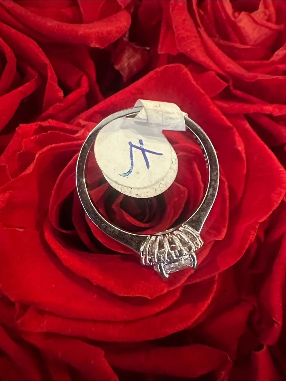925 Silver Classic Silver Halo White Stone Ring